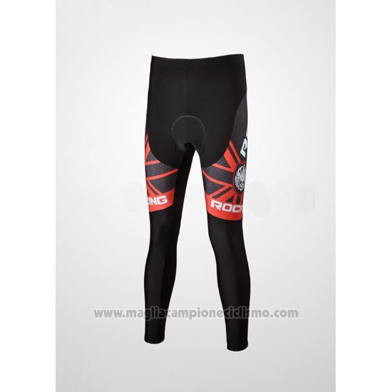 2010 Abbigliamento Ciclismo Rock Racing Nero e Rosso Manica Lunga e Salopette